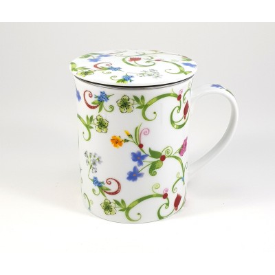 Taza porcelana floral