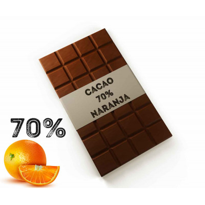 Chocolate negro 70% con naranja