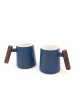 Taza porcelana y madera