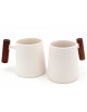 Taza porcelana y madera