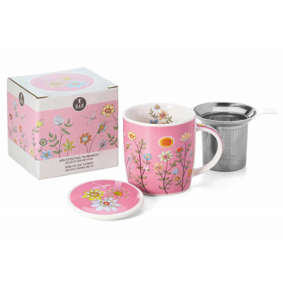 Taza con filtro flores del prado