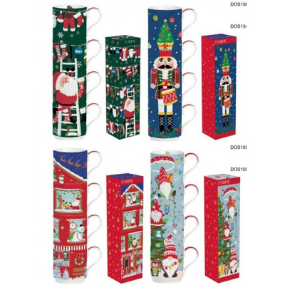SET4 TAZAS NAVIDAD STACKING