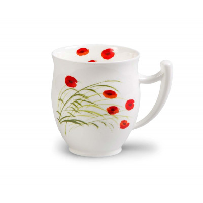 Taza porcelana amapolas