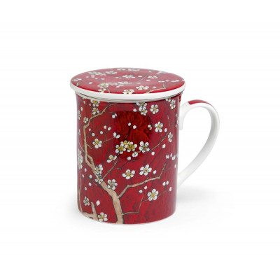 Taza porcelana cerezo rojo
