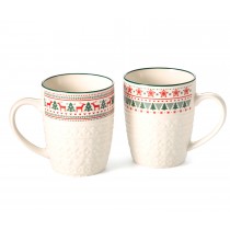 Taza navideña con relieve