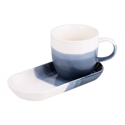 Taza espresso con plato Azul