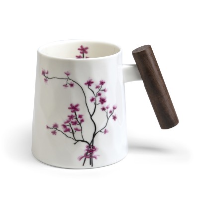 Taza porcelana y madera Sakura