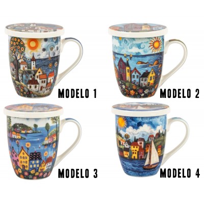 Taza con filtro pueblos