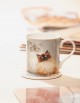 Taza Ashdene gatos con posavasos ceramico